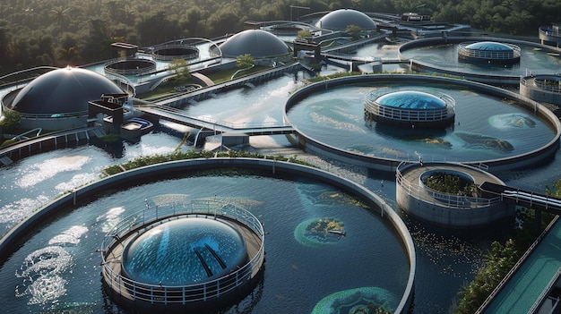 A modern water treatment plant with advanced filtration systems, symbolizing the potential for innovative solutions to improve the nation's water quality and infrastructure.