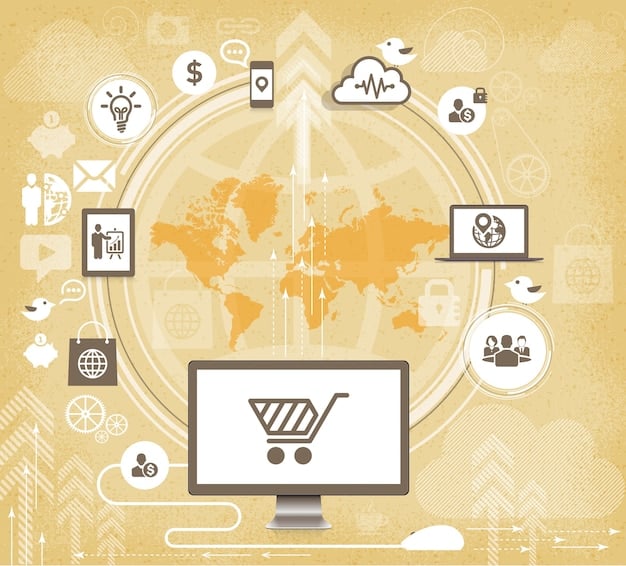 A digital infographic illustrating intersecting lines representing global supply chains, with various icons depicting consumer goods, labor, and economic indicators, highlighting points of potential impact.