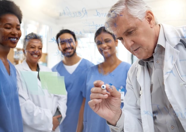 A diverse group of people, including healthcare professionals, community leaders, and individuals in recovery, collaborating around a table filled with documents and laptops, symbolizing collaborative efforts against the opioid crisis.