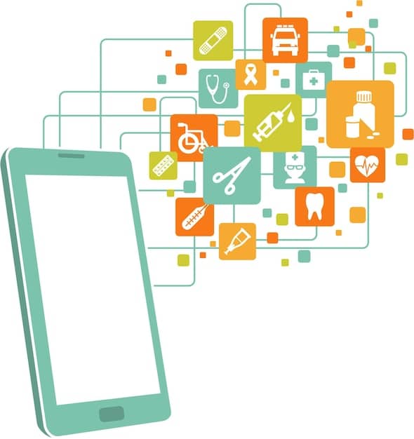 A digital illustration showing interconnected nodes representing telehealth services, mobile clinics, and community outreach, all forming a network of support for individuals seeking addiction treatment and prevention.