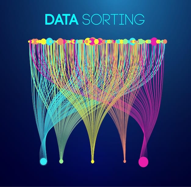 A visual representation of a complex network of data flowing through various devices and applications, with a shield icon and